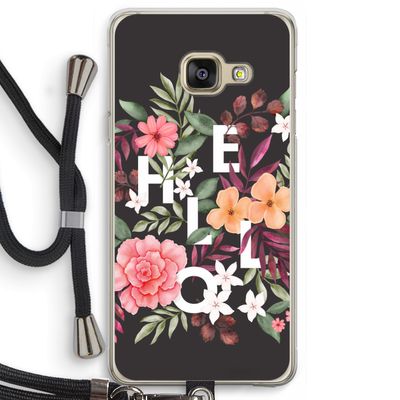 Hello in flowers: Samsung Galaxy A3 (2016) Transparant Hoesje met koord