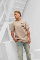 Malelions Nylon Pocket T-Shirt Heren Lichtbruin - Maat S - Kleur: Lichtbruin | Soccerfanshop