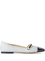 Jimmy Choo ballerines Elisa en cuir - Argent - thumbnail