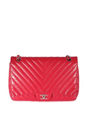 CHANEL Pre-Owned sac porté épaule Jumbo Chevron Classic Flap - Rose