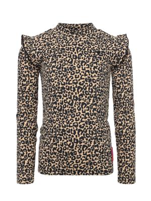 LOOXS Little winter crinckle top meisjes - zand - luipaard