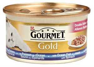 Gourmet gold luxe mix zeevis in saus met spinazie (24X85 GR)