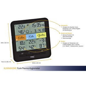 TFA-Dostmann 30.3060.01.IT temperatuur- & luchtvochtigheidssensor Binnen/buiten Temperatuur- & vochtigheidssensor Vrijstaand Draadloos