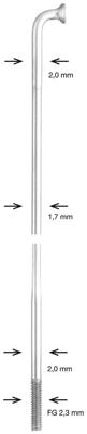 Alpina spoke sst db 2x1,7x2mm 280mm sil.