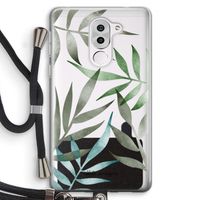 Tropical watercolor leaves: Honor 6X Transparant Hoesje met koord