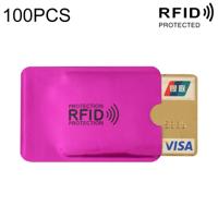 100 stuks aluminiumfolie RFID blokkeren credit card ID Bank kaart geval kaarthouder cover grootte: 9 x 6.3 cm (paars)