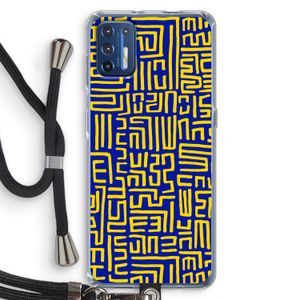 Majorelle Blue Print: Motorola Moto G9 Plus Transparant Hoesje met koord