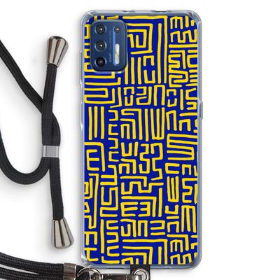 Majorelle Blue Print: Motorola Moto G9 Plus Transparant Hoesje met koord