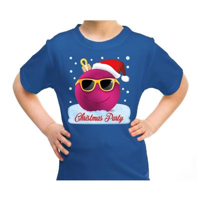 Foute kersttrui T-shirt - Voor kinderen - Coole kerstbal - Christmas party - blauw
