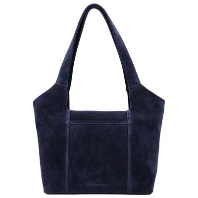 Hide & Stitches Suède Shopper/Handtas Brazos Navy
