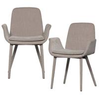 vtwonen Curve Eetkamerstoelen - Polyester - Zand - Set van 2