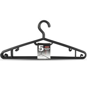 Plasticforte Kledinghangers - 5x - zwart - kunststof - 40 cm - kleerhangers