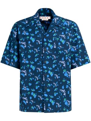 Marni chemise en coton à imprimé graphique - Bleu