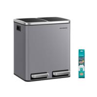 Vuilnisbak voor in de keuken, mat grijs