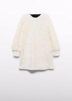 Abel & Lula winter jurk meisjes - wit - velvet - pailletten