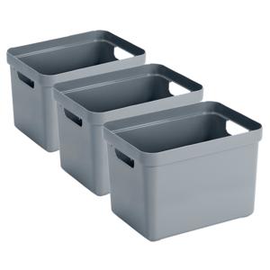 Sunware Opbergbox Sigma - 6x - kunststof - blauw/grijs - 18 liter - Opbergbakken/opbergers