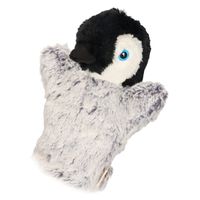 Pluche handpop knuffel pinguin 22 cm - thumbnail