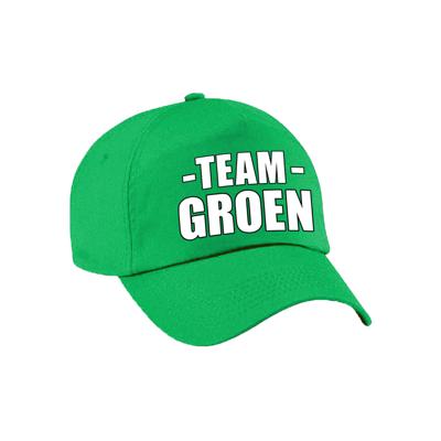 Team groen petje - volwassenen - voor bedrijfsuitje / sportdag / training - baseballcap