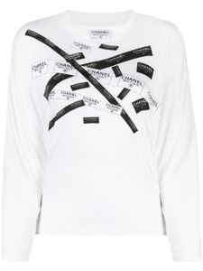 CHANEL Pre-Owned t-shirt en coton à logo imprimé (2016) - Blanc