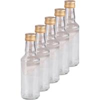 Fles - 15x - met schroefdop - transparant - 200 ml - glas