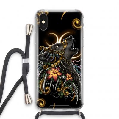 Huilende Wolf: iPhone XS Transparant Hoesje met koord