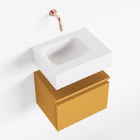 Toiletmeubel Mondiaz Andor | 40 cm | Meubelkleur Ocher | Lex vrijhangend wastafel Talc Links | Zonder kraangat