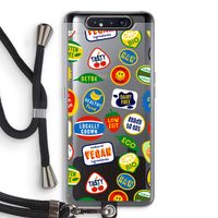 Fruitsticker: Samsung Galaxy A80 Transparant Hoesje met koord