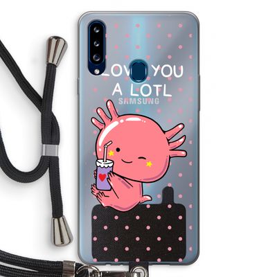 Love You A Lotl: Samsung Galaxy A20s Transparant Hoesje met koord