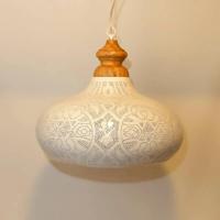 Hanglamp Ameera wit/goud wood 53 cm