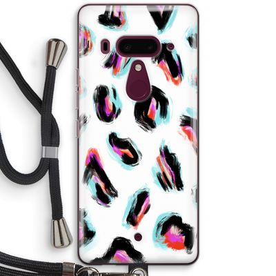 Cheetah color: HTC U12+ Transparant Hoesje met koord