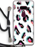 Cheetah color: HTC U12+ Transparant Hoesje met koord