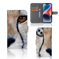 iPhone 15 Plus | Telefoonhoesje | Met pasjeshouder | Cheetah