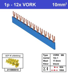 SEP Verdeelkam 1f Vork 12p 18mm blauw F01012B06