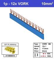 SEP Verdeelkam 1f Vork 12p 18mm blauw F01012B06