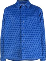 ERL chemise en velours côtelé à logo imprimé - Bleu