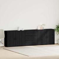 Dressoir met lade Zwart eiken 240 x 33 x 70 cm Bewerkt hout