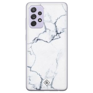 Samsung Galaxy A72 siliconen hoesje - Marmer grijs