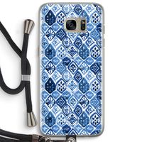 Blauw motief: Samsung Galaxy S7 Edge Transparant Hoesje met koord
