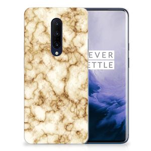 OnePlus 7 Pro TPU Siliconen Hoesje Marmer Goud