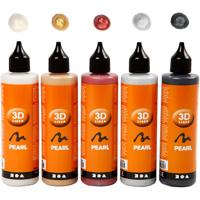 Creativ Company 3d liner, metallic kleuren, 5x100 ml/ 1 doos