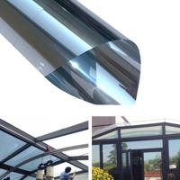 UV-reflecterende One Way privacy decoratie glas venster film sticker breedte: 60cm lengte: 1M (zilver)