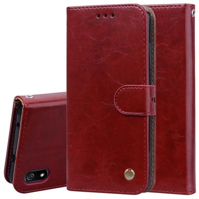 Business stijl olie Wax textuur horizontale Flip lederen case voor Xiaomi Redmi 7A met houder & kaartsleuven & portemonnee (rood)