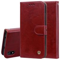 Business stijl olie Wax textuur horizontale Flip lederen case voor Xiaomi Redmi 7A met houder & kaartsleuven & portemonnee (rood)