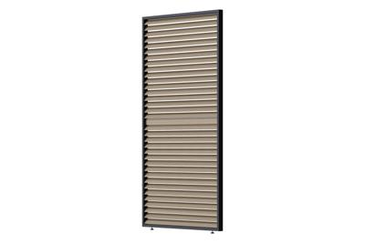 Louvre scherm verstelbaar 130 cm. - horizontaal - Houtlook antraciet