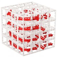 DesignNest knikkerbaan MagnetCubes polystyreen rood 127 delig - thumbnail
