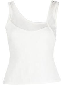 Christopher Esber semi-sheer ribbed-knit top - Blanc