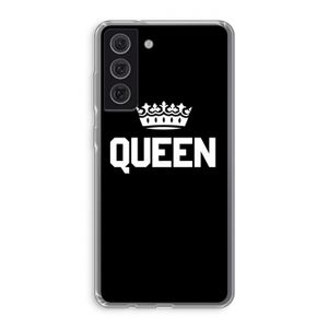 Queen zwart: Samsung Galaxy S21 FE Transparant Hoesje