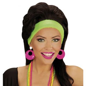 Disco oorbellen neon roze   -