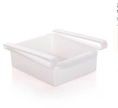 2 stks multifunctionele keuken koelkast opslag rack koelkast vriezer plank houder uittrekbare lade Organizer (wit)