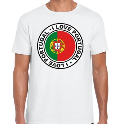 Verkleed T-shirt voor heren - I love Portugal - wit - voetbal supporter - themafeest
